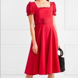 STAUD Maryann Cotton Belted Dress